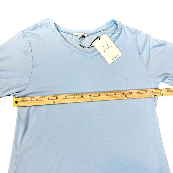 NWT Joh Kendall T-Shirt SZ S Light Blue Rayon Spandex Tee Athleisure Stretch - Picture 6 of 7